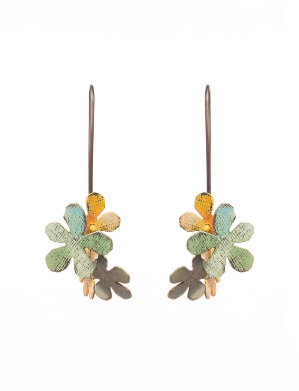 Short Jasmine Earrings – Green & Orange