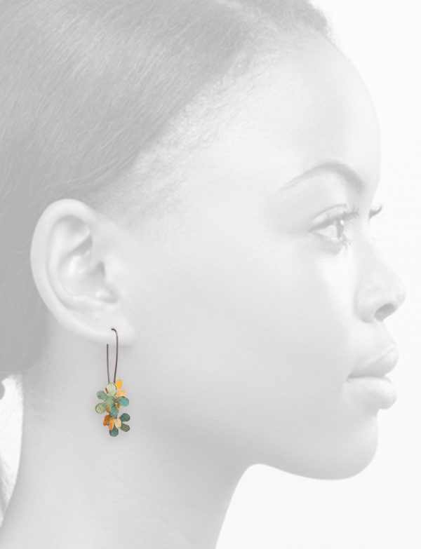 Short Jasmine Earrings – Green & Orange
