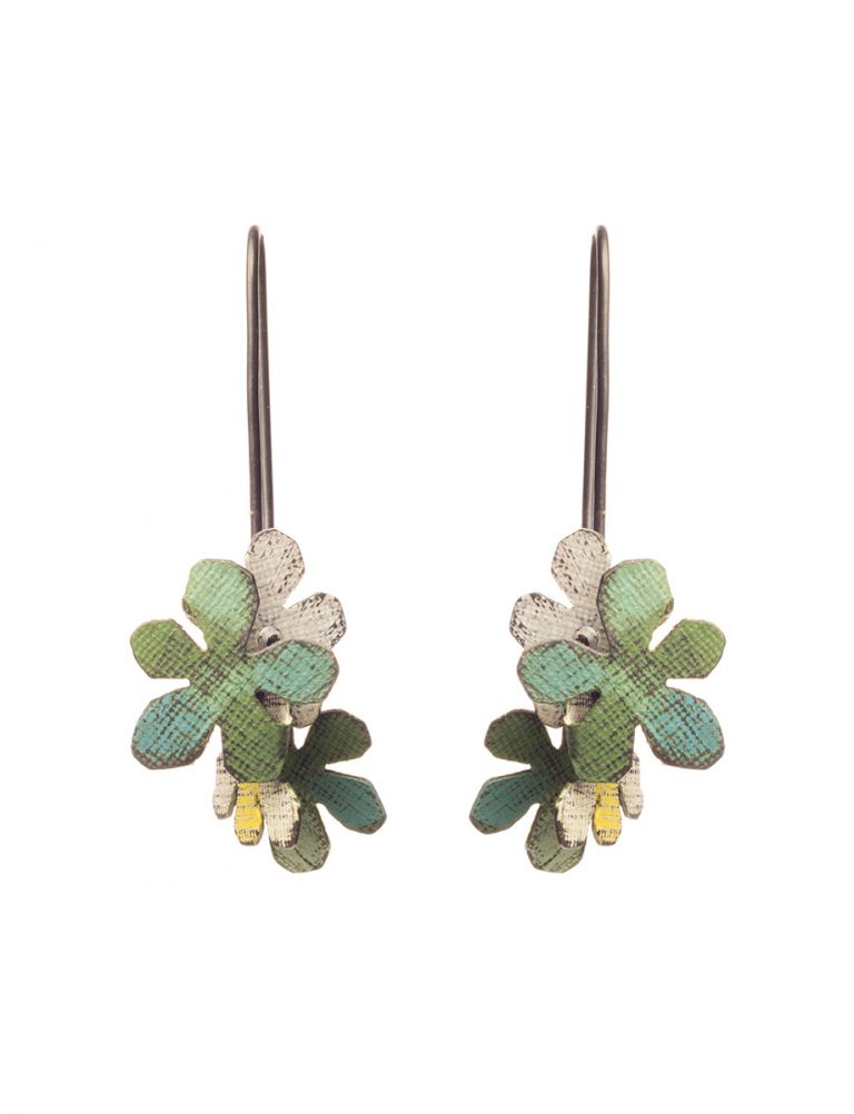 Short Jasmine Earrings – Green & White