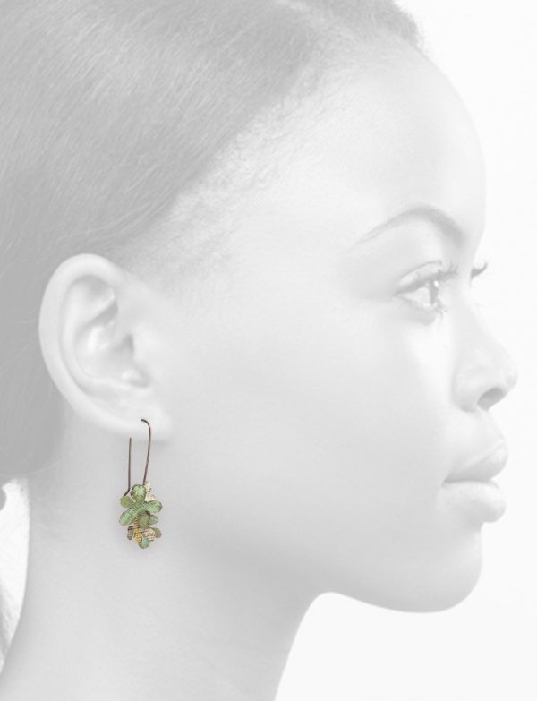 Short Jasmine Earrings – Green & White