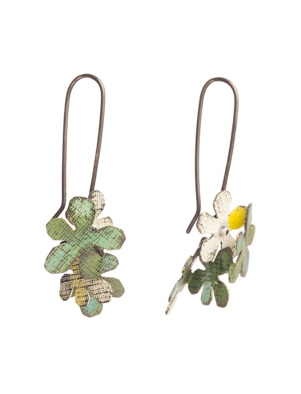 Short Jasmine Earrings – Green & White