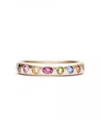 Small Multicolour Eternal Love Ring – White Gold