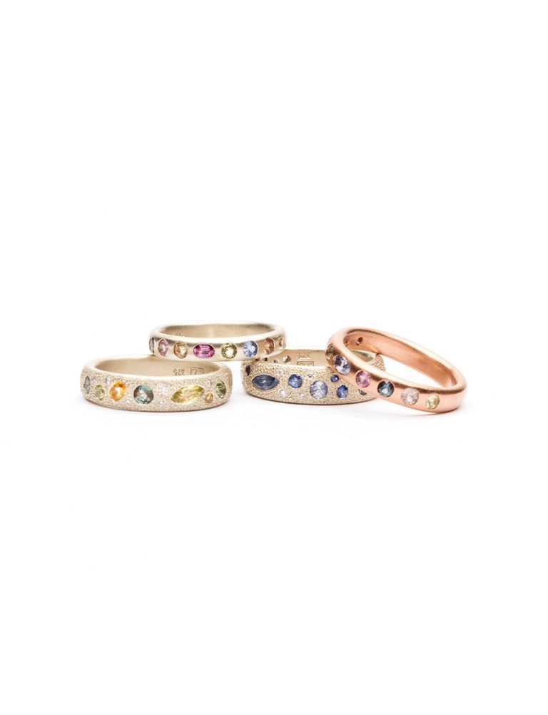 Small Multicolour Eternal Love Ring – White Gold