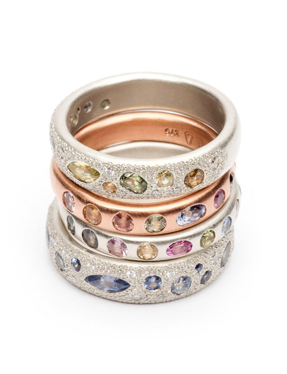 Large Blue Eternal Love Ring – White Gold