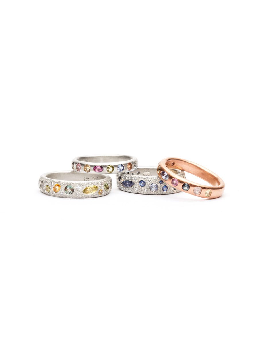 Large Blue Eternal Love Ring – White Gold