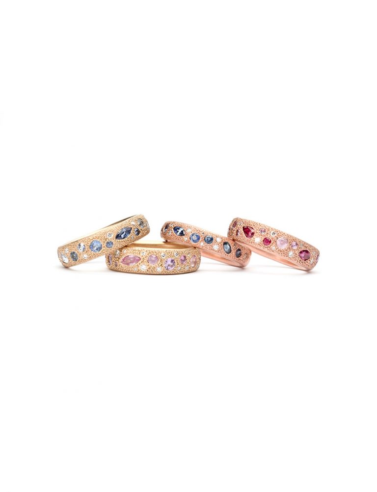 Large Pink Eternal Love Ring – Yellow Gold