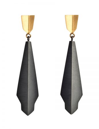 Aracari Earrings – Black & Gold