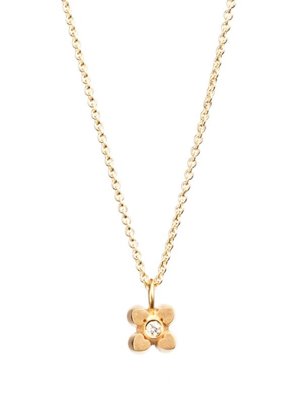 Mini Secret Hearts Necklace – Yellow Gold & Diamond