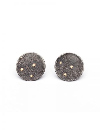 Moonscape Stud Earrings – Black & Gold