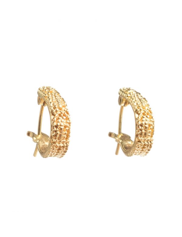 Sacred Palm Hoop Earrings – Yellow Gold