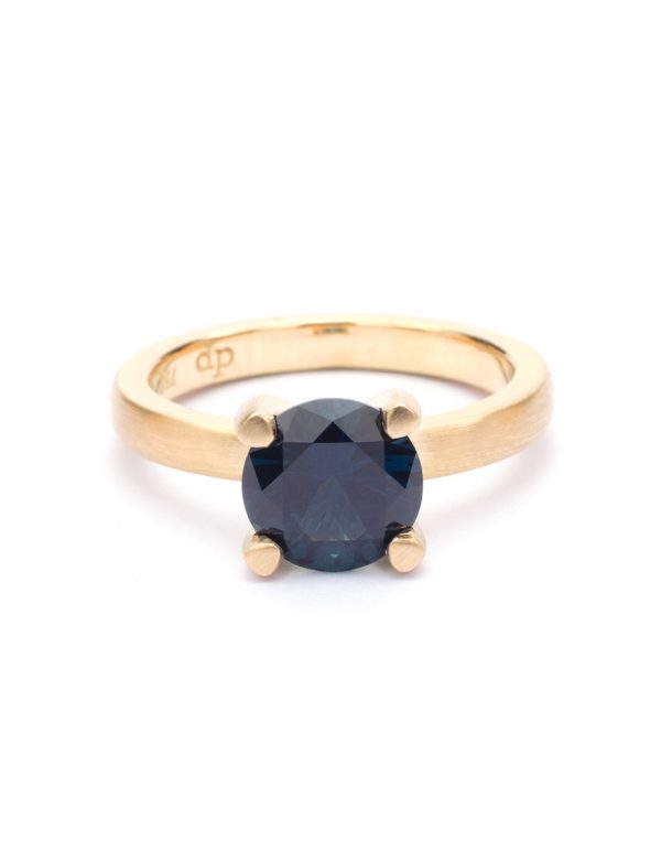 Brilliant Solitaire Ring – Parti Sapphire