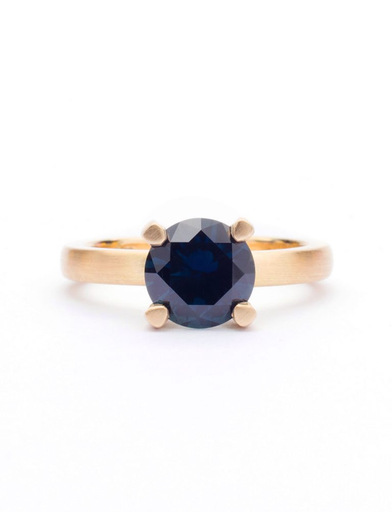 Brilliant Solitaire Ring – Parti Sapphire