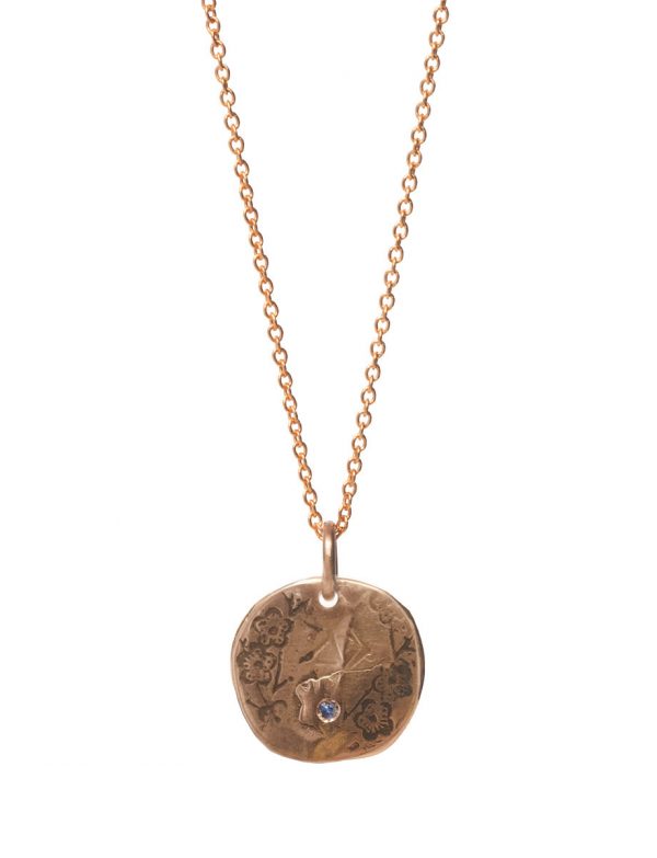 Cherry Blossom Necklace – Rose Gold & Blue Sapphire