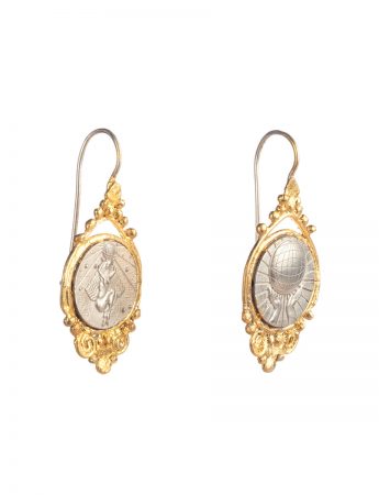 The Prophetess Illumina Asymmetric Earrings- Silver & Gold
