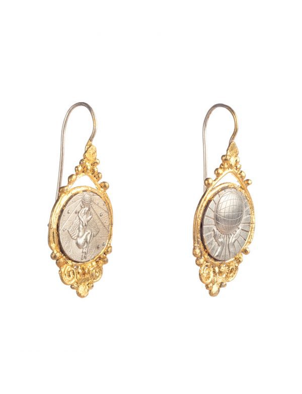 The Prophetess Illumina Asymmetric Earrings- Silver & Gold