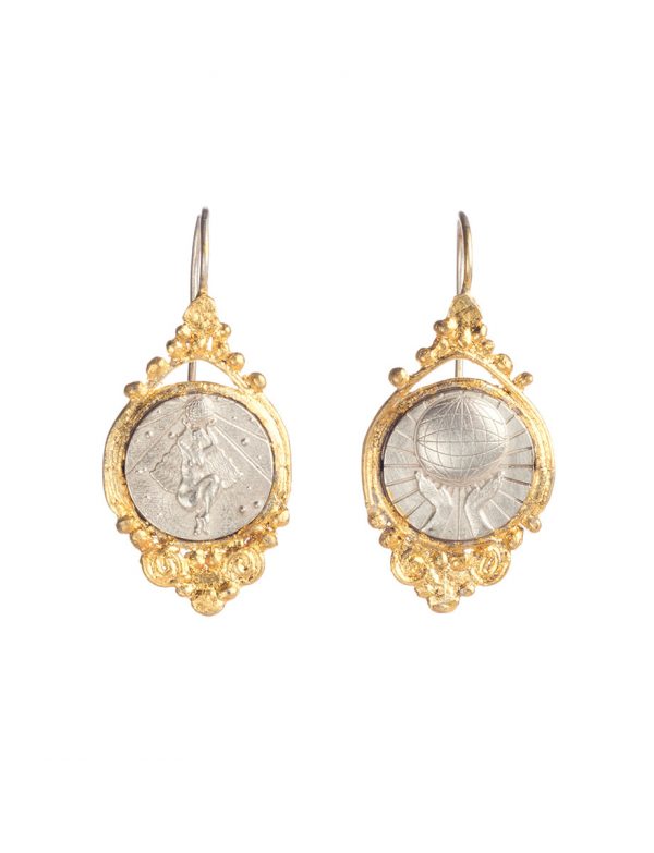 The Prophetess Illumina Asymmetric Earrings- Silver & Gold