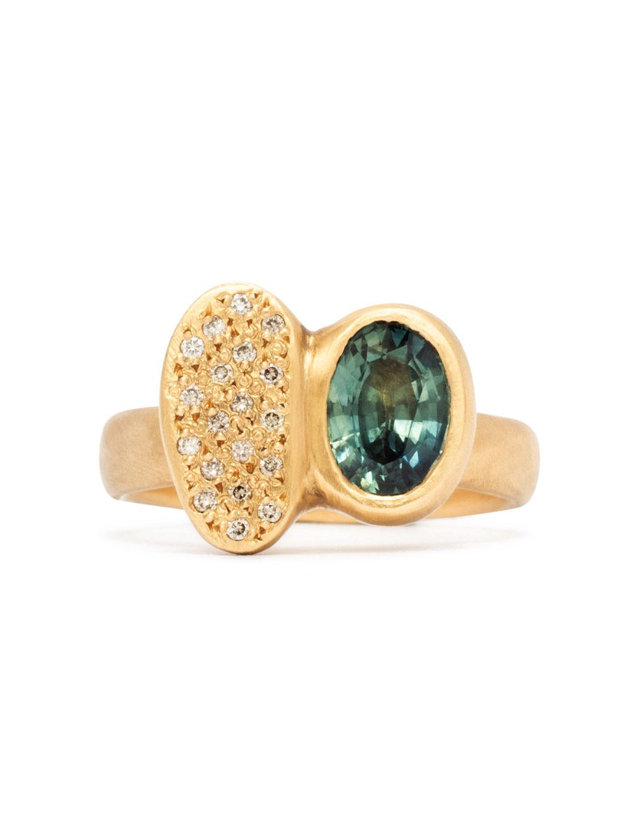 Back Beach Ring – Sapphire & Diamonds