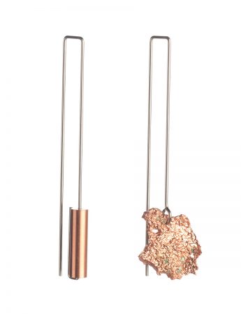 Raw / Refined Earrings – Copper
