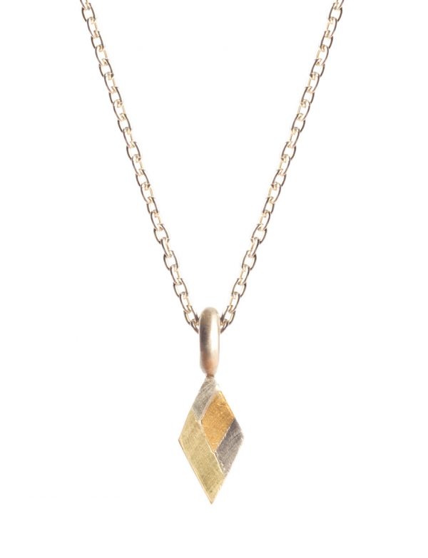 Petite Terrain Diamond Shape Pendant Necklace