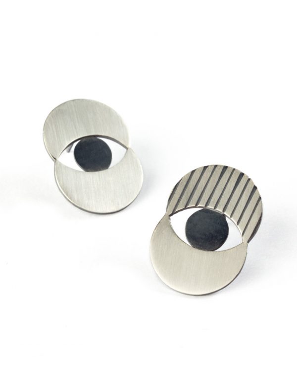 Clarity Earrings – Silver & Black