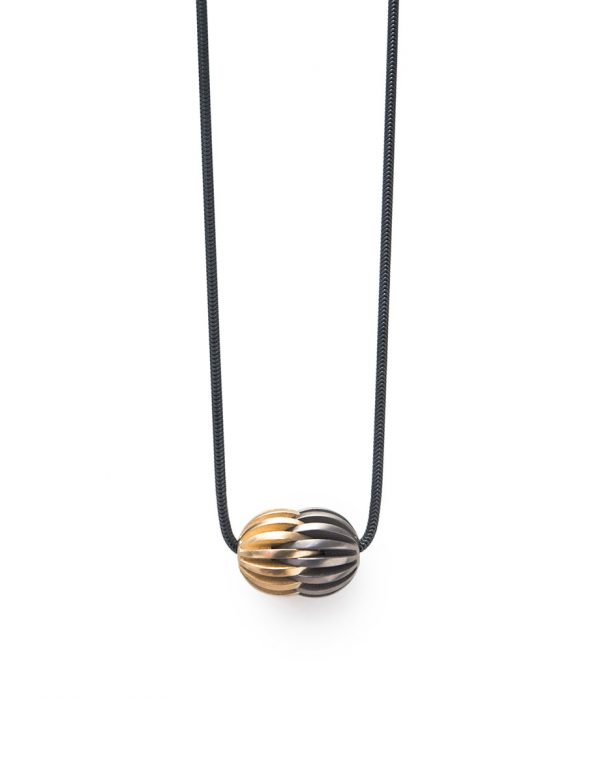 Coalesce Pendant Three – Titanium & Gold