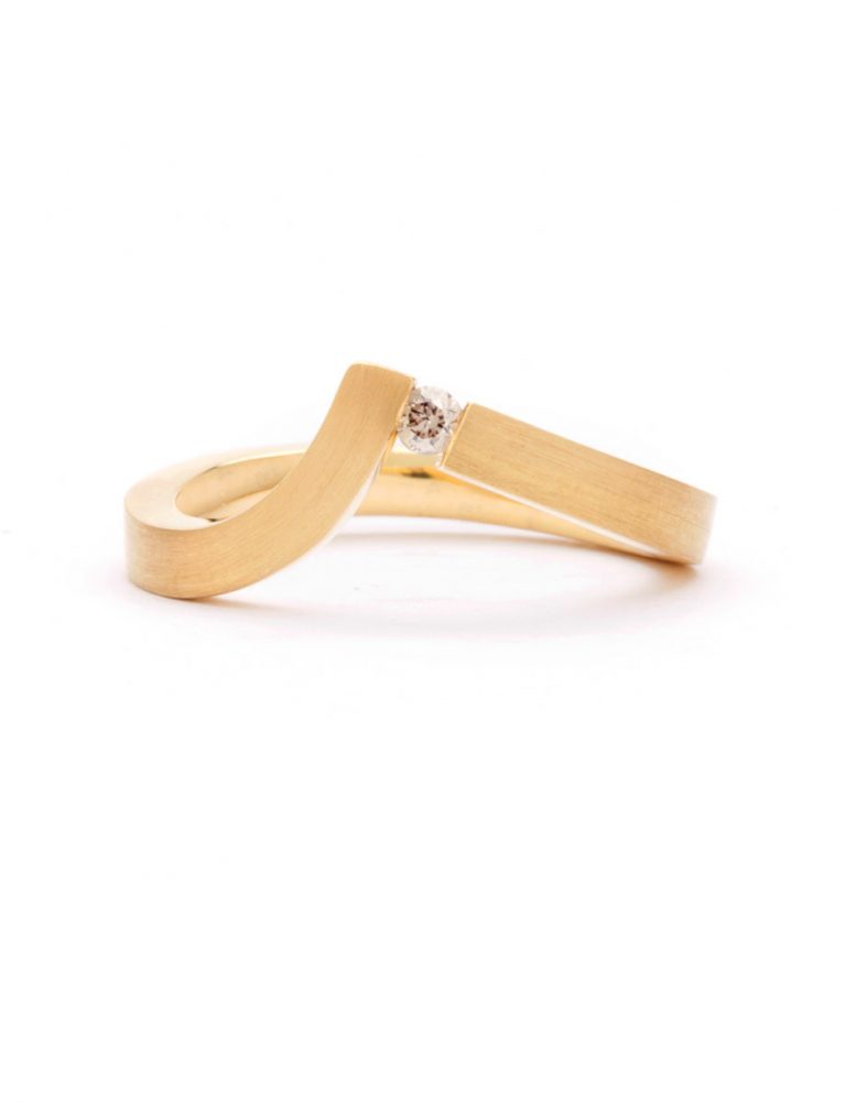 Contour Ring – Gold & Diamond