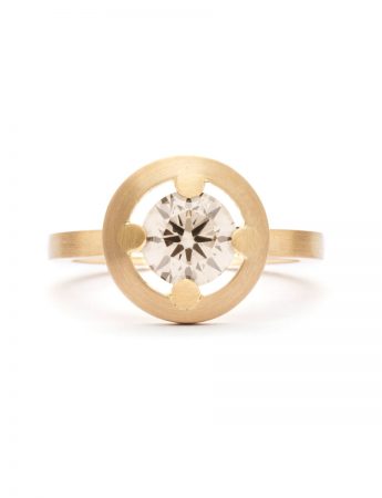 Flush Halo Ring – Gold & Champagne Diamond