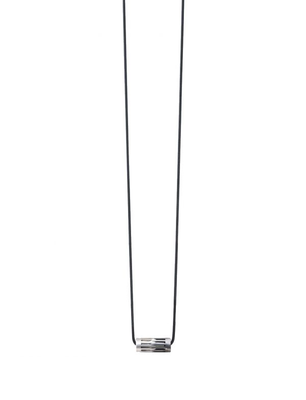 Lock Pendant – Titanium & Silver