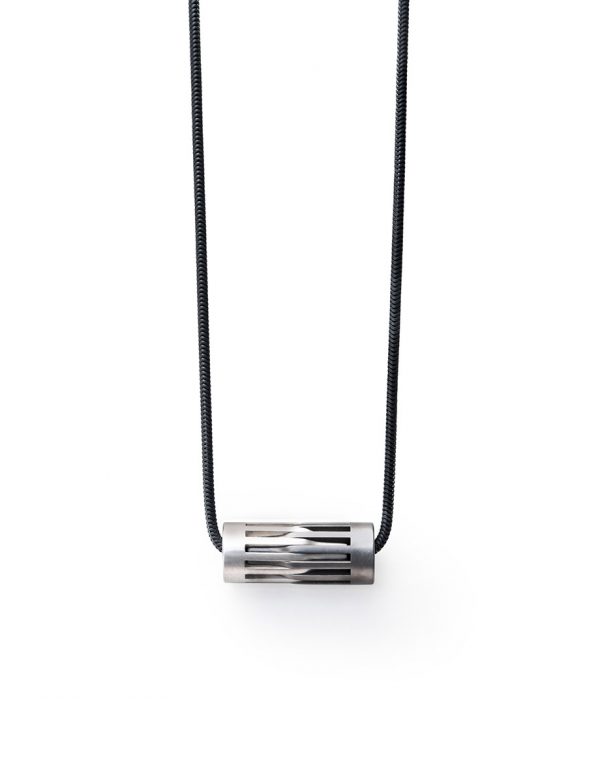 Lock Pendant – Titanium & Silver
