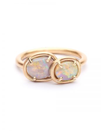 Overlapping Lightning Ridge Opal Ring