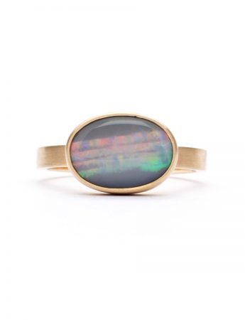 Striped Mintabie Opal Ring