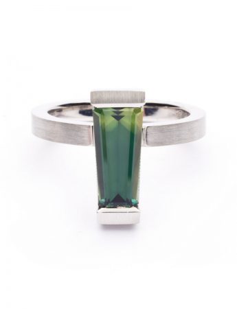 Tapered Fallingwater Ring – Platinum & Sapphire