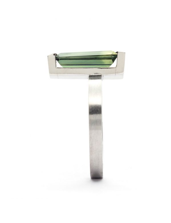 Tapered Fallingwater Ring – Platinum & Sapphire