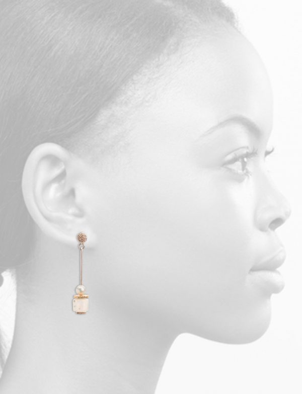 Column Earrings – Pearl & Moonstone