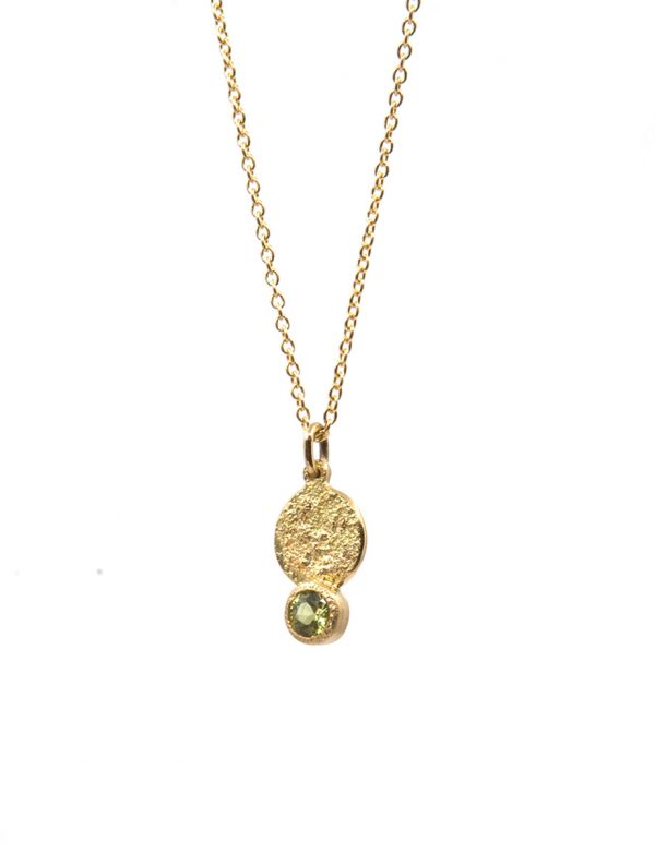 Galaxy Forces Pendant Necklace – Yellow Gold & Lime Sapphire