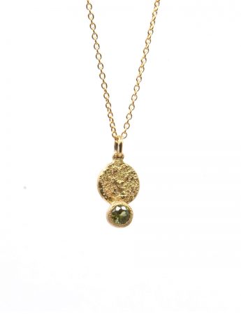 Galaxy Forces Pendant Necklace – Yellow Gold & Lime Sapphire