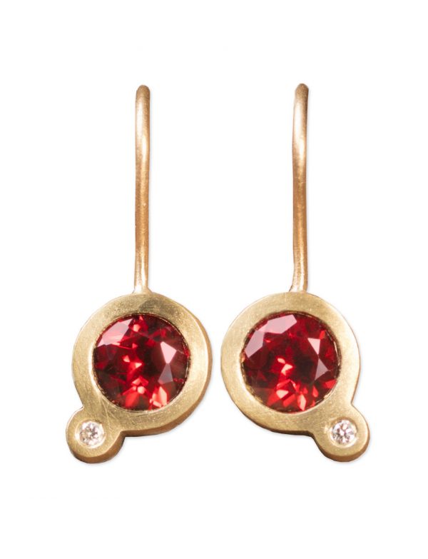 My Friend and I Earrings – Garnet & Diamond