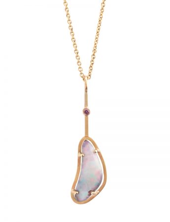 Pastel Opal & Pink Sapphire Pendant Necklace