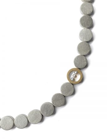 Point of Balance Silver, Gold & Pearl Necklace