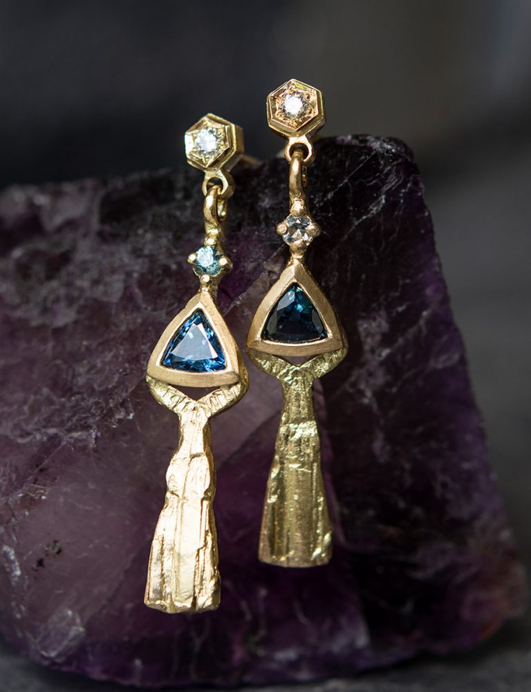 Ancient Empire Earrings – Diamond & Sapphire