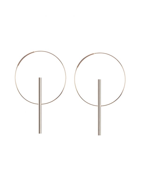 Axis Earrings – Titanium & Gold