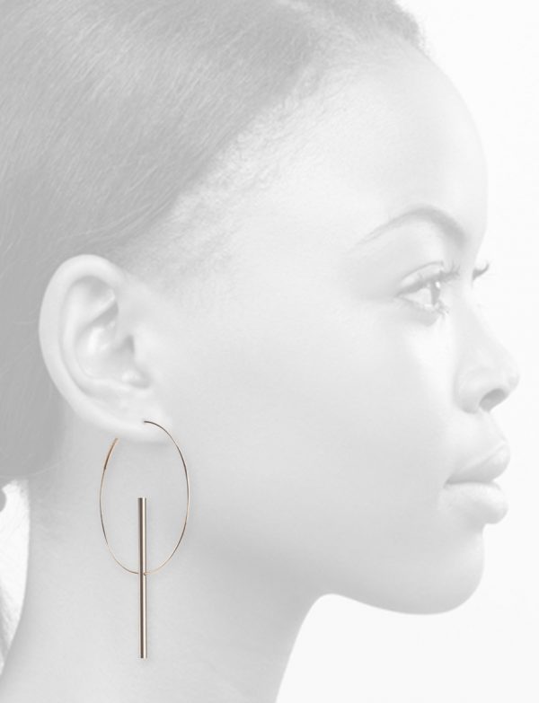 Axis Earrings – Titanium & Gold