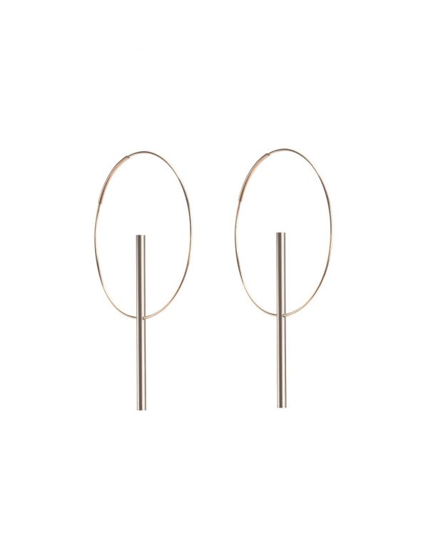Axis Earrings – Titanium & Gold