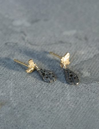 Fragment Earrings – Gold & Black Diamonds