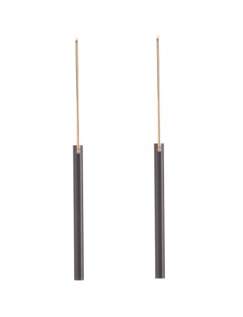 Hidden Line Earrings – Black & Gold