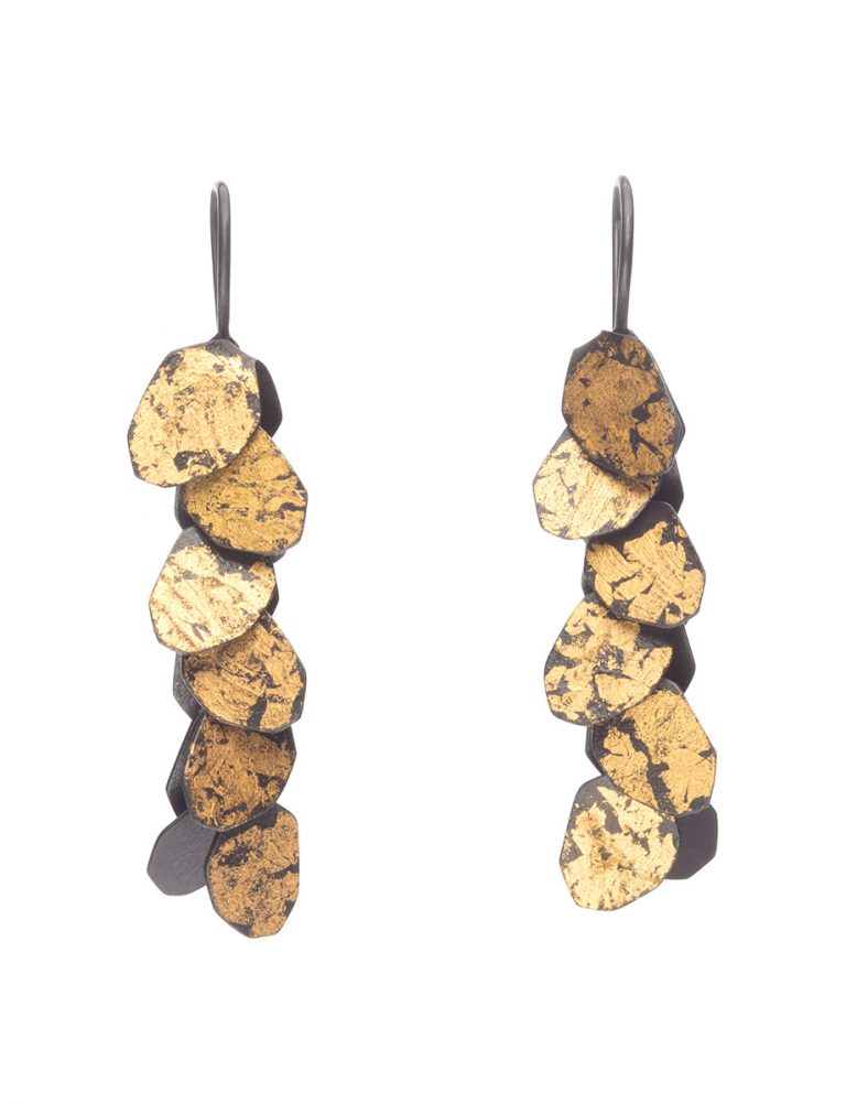 Wisteria 6 Drop Earrings – Black & Gold