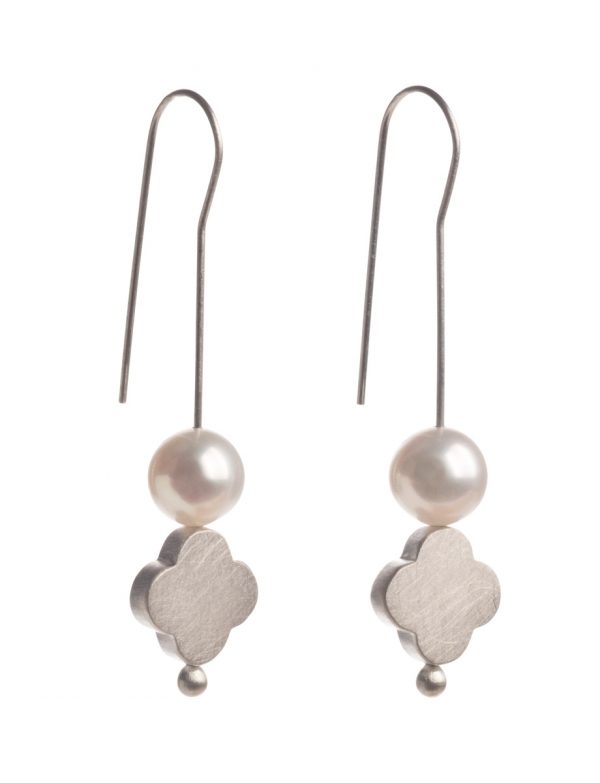 Balance of Opposites Pearl Hook Earrings