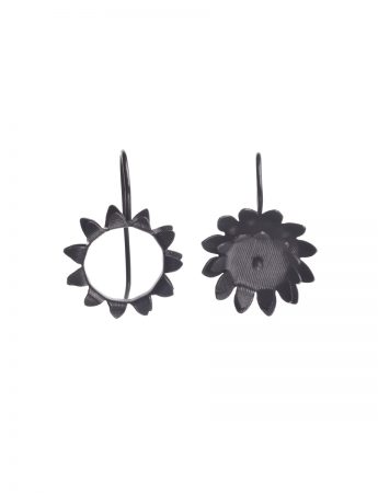 Day & Night Sunflower Hook Earrings – Black