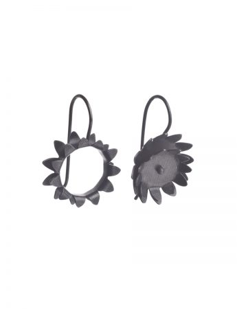 Day & Night Sunflower Hook Earrings – Black