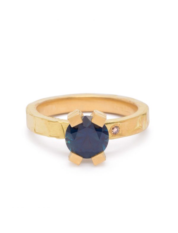 Four Claw Melted Ring – Blue Sapphire